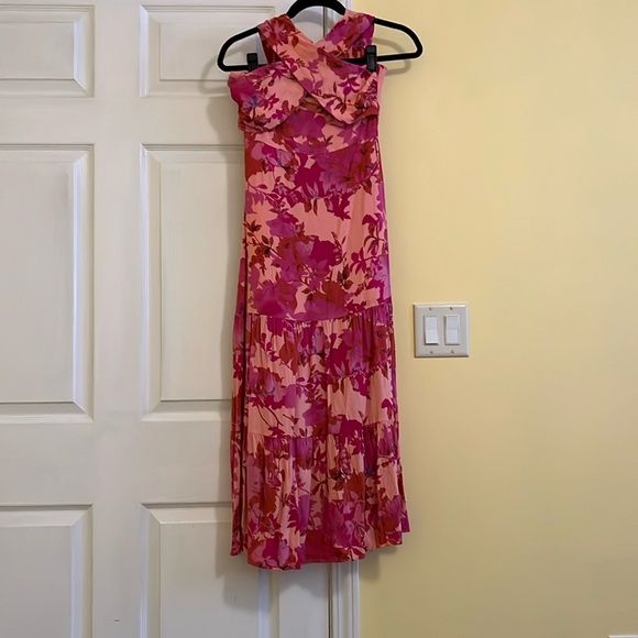 Halter midi pink floral dress - Picture 4 of 5